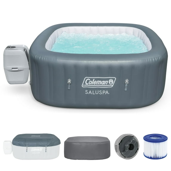 Coleman Hawaii AirJet Square Inflatable Hot Tub with Cover w/ Pump #P09144