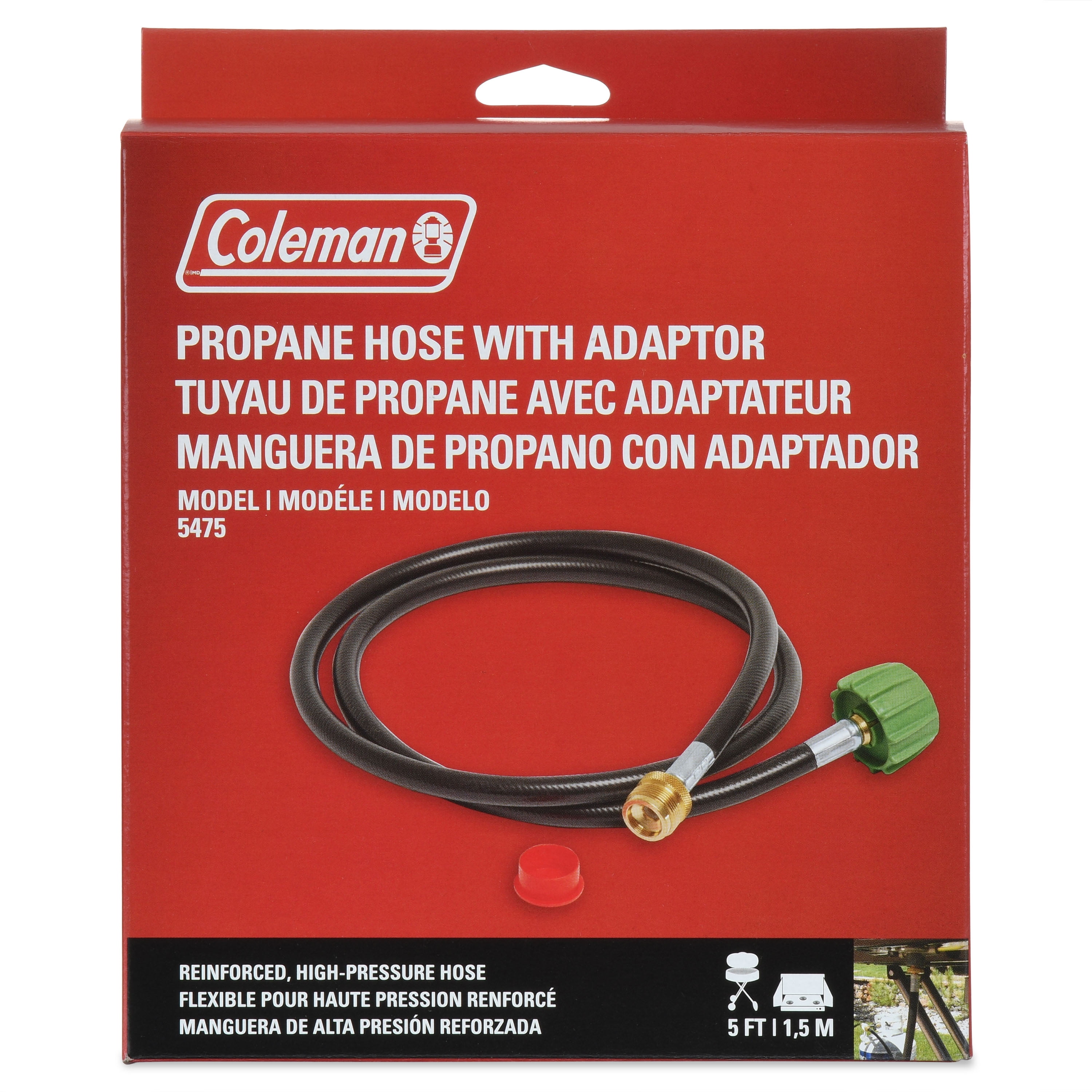 Coleman High-Pressure Propane Gas Hose and Adapter, 5 Foot Hose, 1 Count