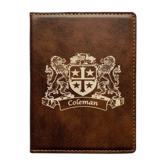Coleman Irish Coat of Arms Leather Passport Wallet