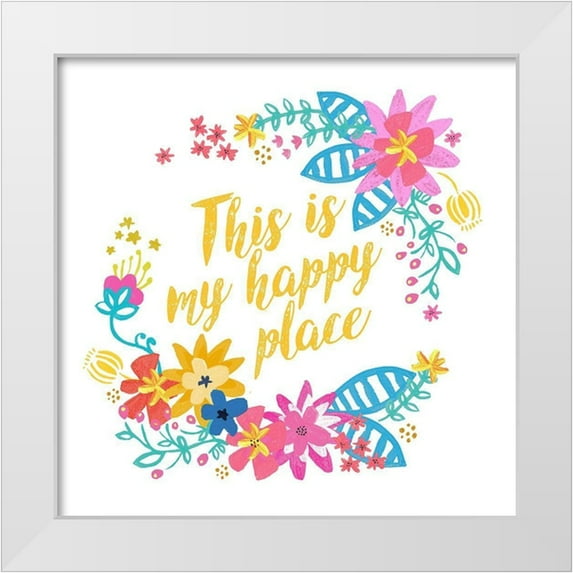 Coleman, Joan 12x12 White Modern Wood Framed Museum Art Print Titled - Happy Place Garden