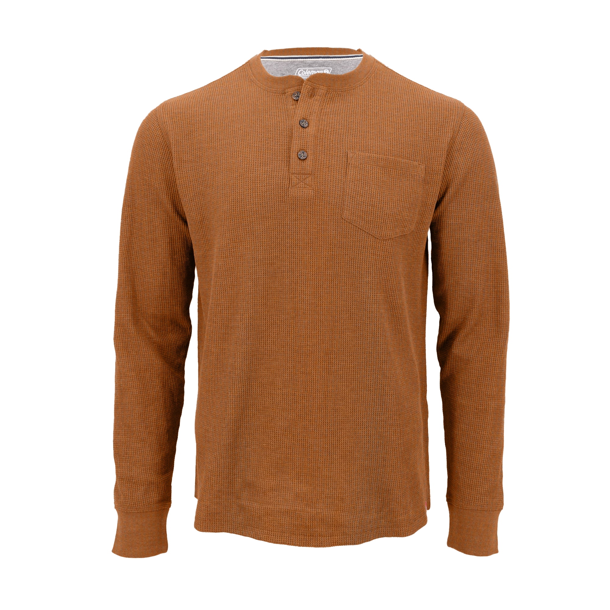 Coleman LongSleeve Waffle Thermal Henley Shirts For Men (Copper