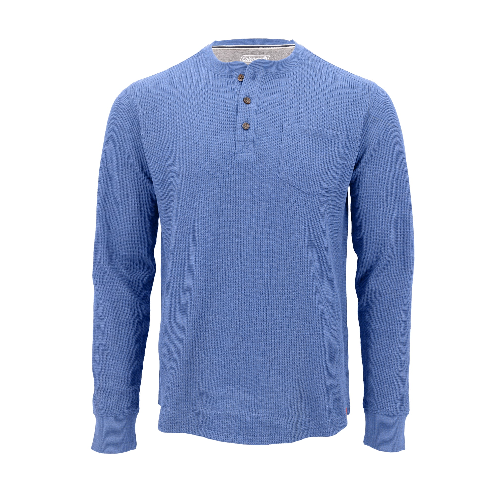 Stanley Men's Long Sleeve Pocketed Henley Shirt, Blue Stone, 2X-Large