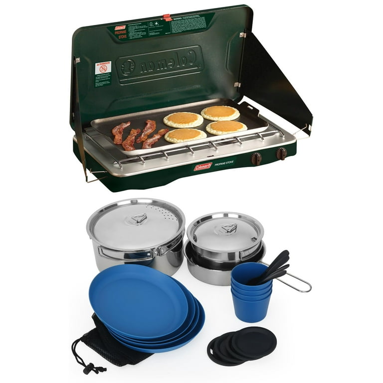 MANOMAセット Coleman Matchlight 2-Burner Propane Stove, 10,000 BTU, Black +