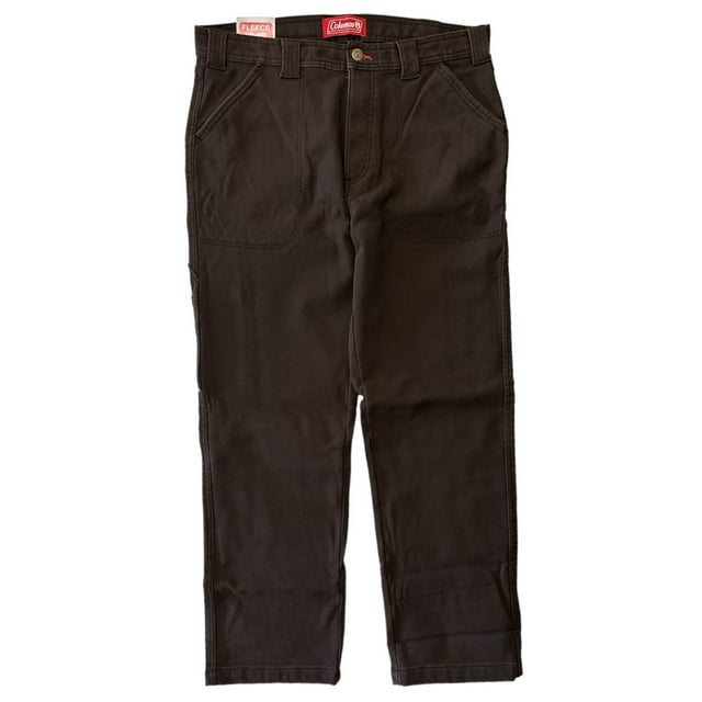 Coleman Men's Bonded Fleece Lined Tear Resistant Comfort Stretch Utility Pant (Black Coffee