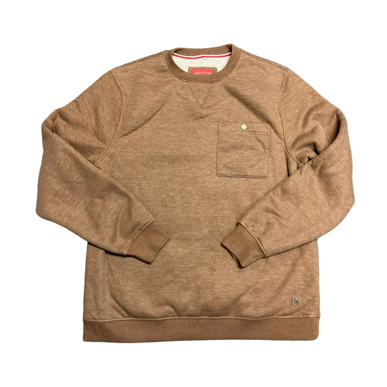 Coleman Men s Long Sleeve Sherpa Lined Secure Chest Pocket Crew Sweatshirt Copper Heather S Walmart