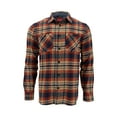 thumbnail image 1 of Coleman Men's Long-Sleeve Flannel Shirt Midweight Western Plaid Button-Down (Rust/Navy, Medium), 1 of 3