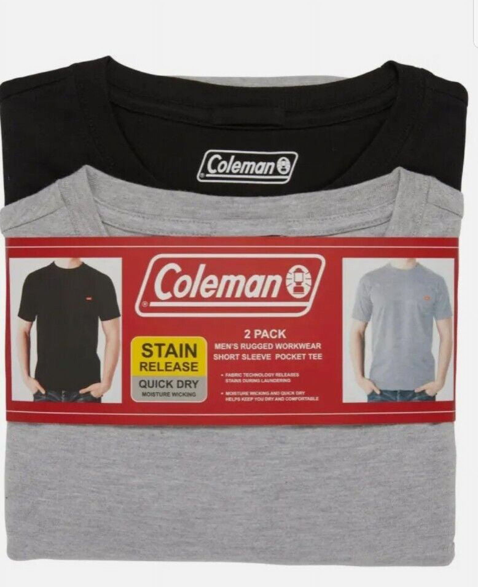 Coleman Men's Rugged Workwear Short Sleeve Pocket Tee, 2 Pack