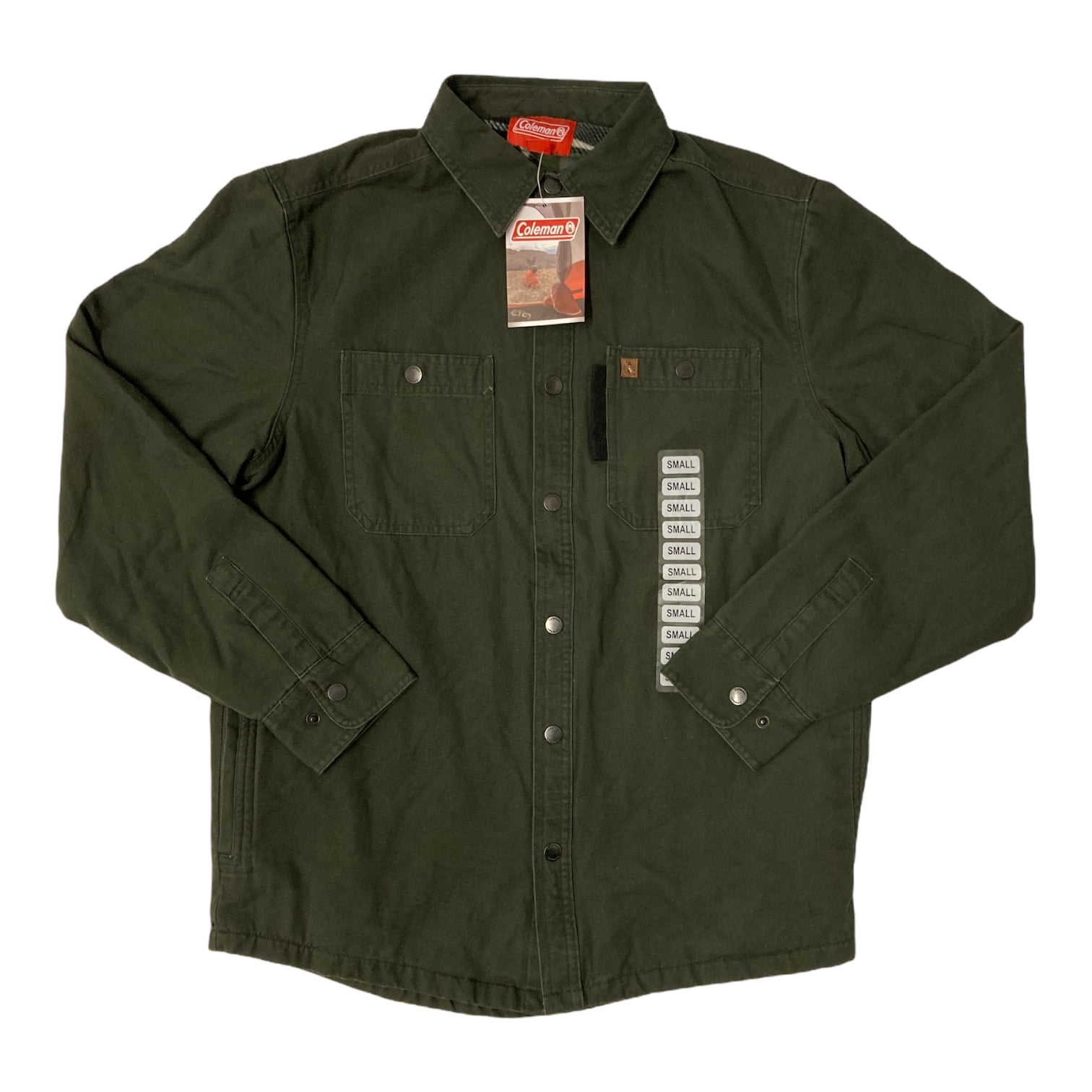 Coleman Men s Snap Closure Polar Fleece Lined Canvas Shirt Jacket Walmart