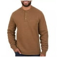 thumbnail image 1 of Coleman Men's Warm Sherpa Lined Secure Chest Pocket Henley Sweatshirt (Copper Heather, XL), 1 of 2