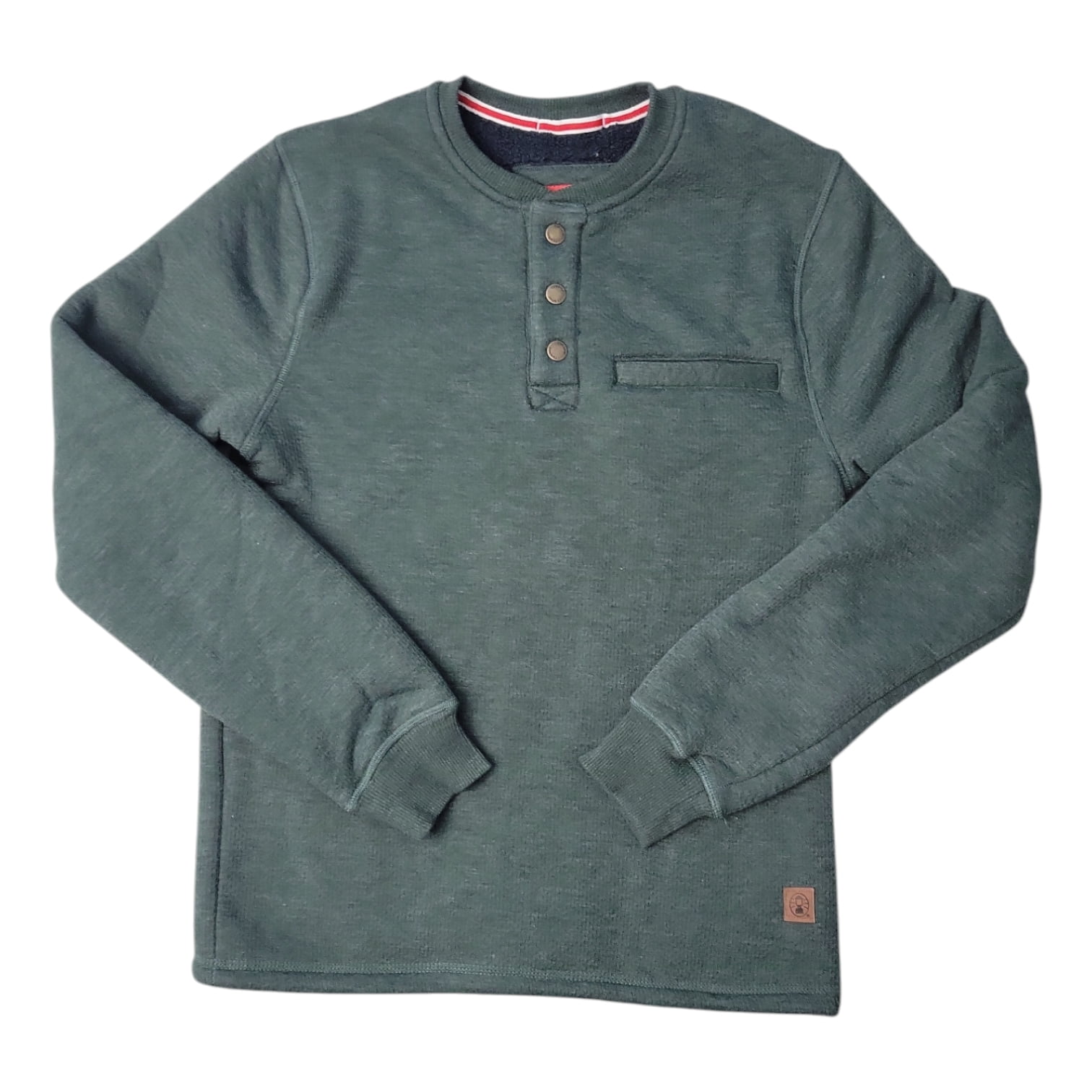 Coleman Men's Warm Sherpa Lined Secure Chest Pocket Henley Sweatshirt ...