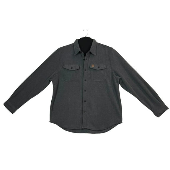 Coleman Mens Polar Fleece Shirt Jacket Size XL Gray Button Front Chest Pockets