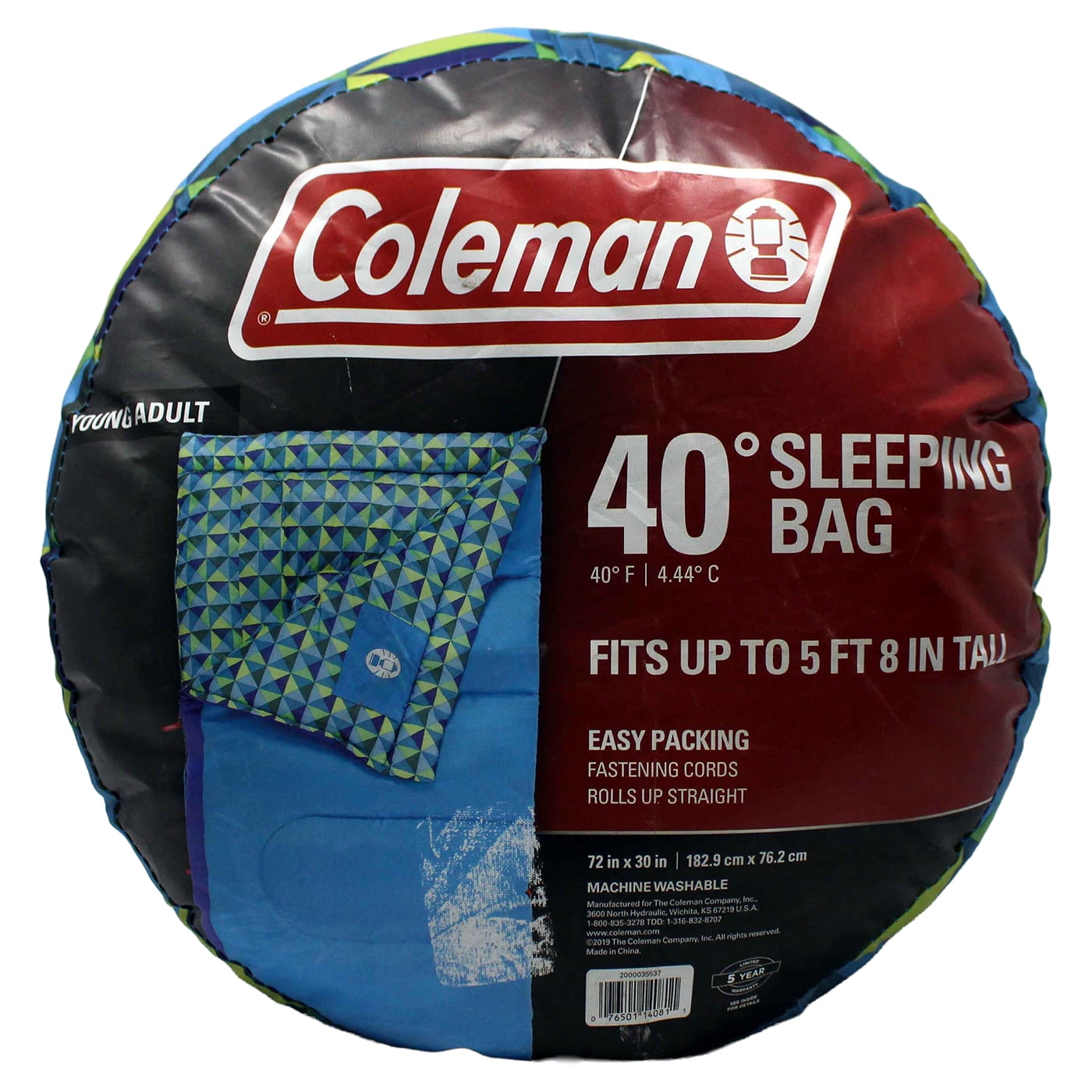 Coleman Montrose 40 Degree Adult Cold Weather Sleeping Bag - Blue