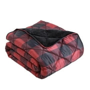 Coleman Oversized Cozy Warm Outdoor & Indoor Water Repellent Eazy Care Reversible Red/Black Throw Blanket for All Ages