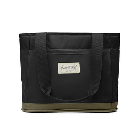 Coleman Outlander 14Qt 20-cans Soft Thermocooler Tote, Black and Olive, Stay Cold up to 24 Hours