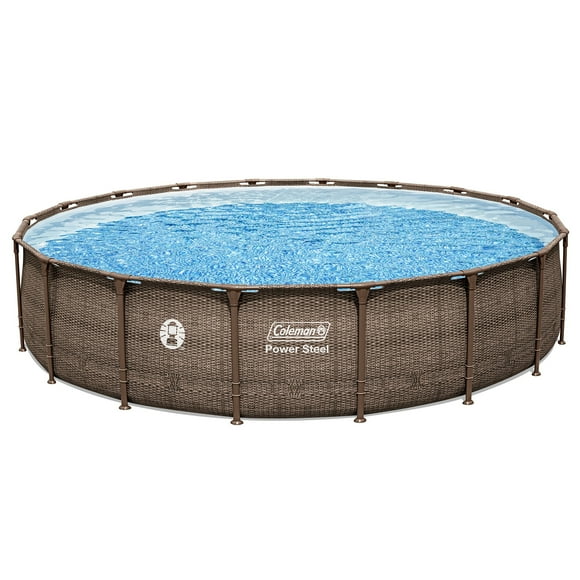 Coleman Power Steel 18 x 48 Round Metal Frame Above Ground Pool Set
