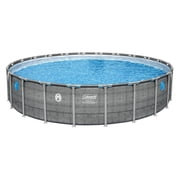 Coleman Power Steel 22’x52” Metal Frame Above Ground Pool w/ Pump, Ladder, Cover, Gray