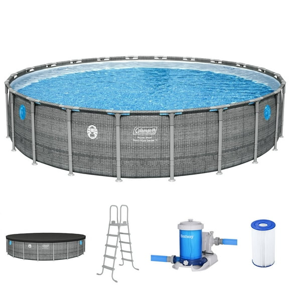 Coleman Power Steel 22' x 52" Round Frame Above Ground Swimming Pool Set
