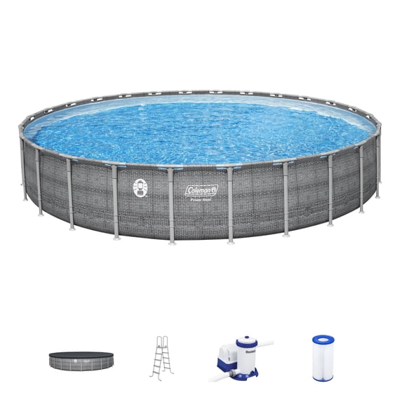 Coleman Power Steel 26' x 52" Deluxe Series Pool Set with Pump, Ladder and Cover