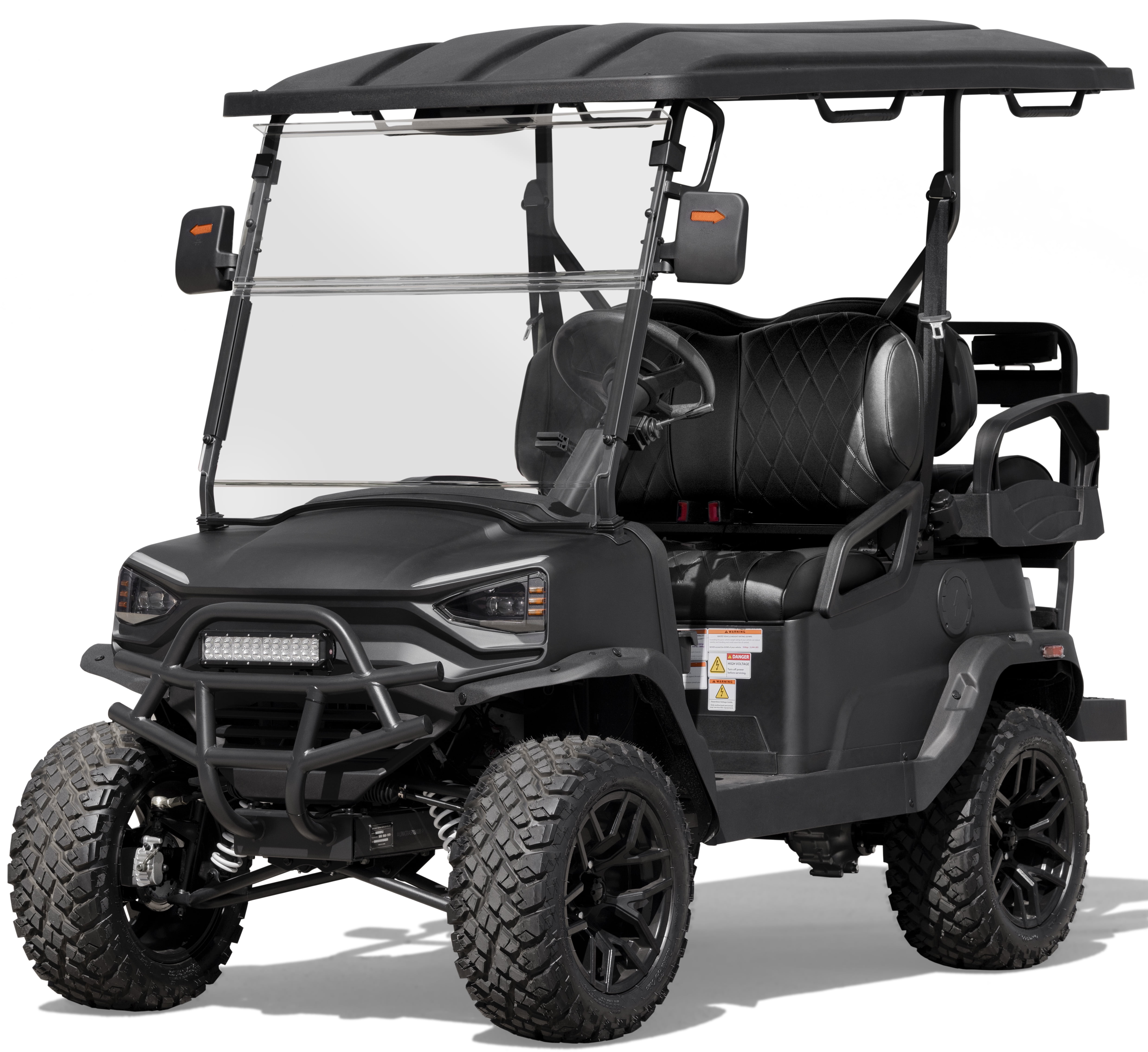 Coleman Powersports CGC2 51.2V Electric Utility Golf Cart, 4-Seater Vehicle Up to 20 MPH & 40 Miles Range, 5kW Motor, LCD Display & Rear Storage, Ages 16 and Up, Matte Black