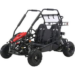 Coleman Powersports GK200 196cc Gas Powered Go-Kart, Two-Seater Off-Road Vehicle Up to 23 MPH, Rugged Suspension, Pull-Start Engine, Ages 13+, Red