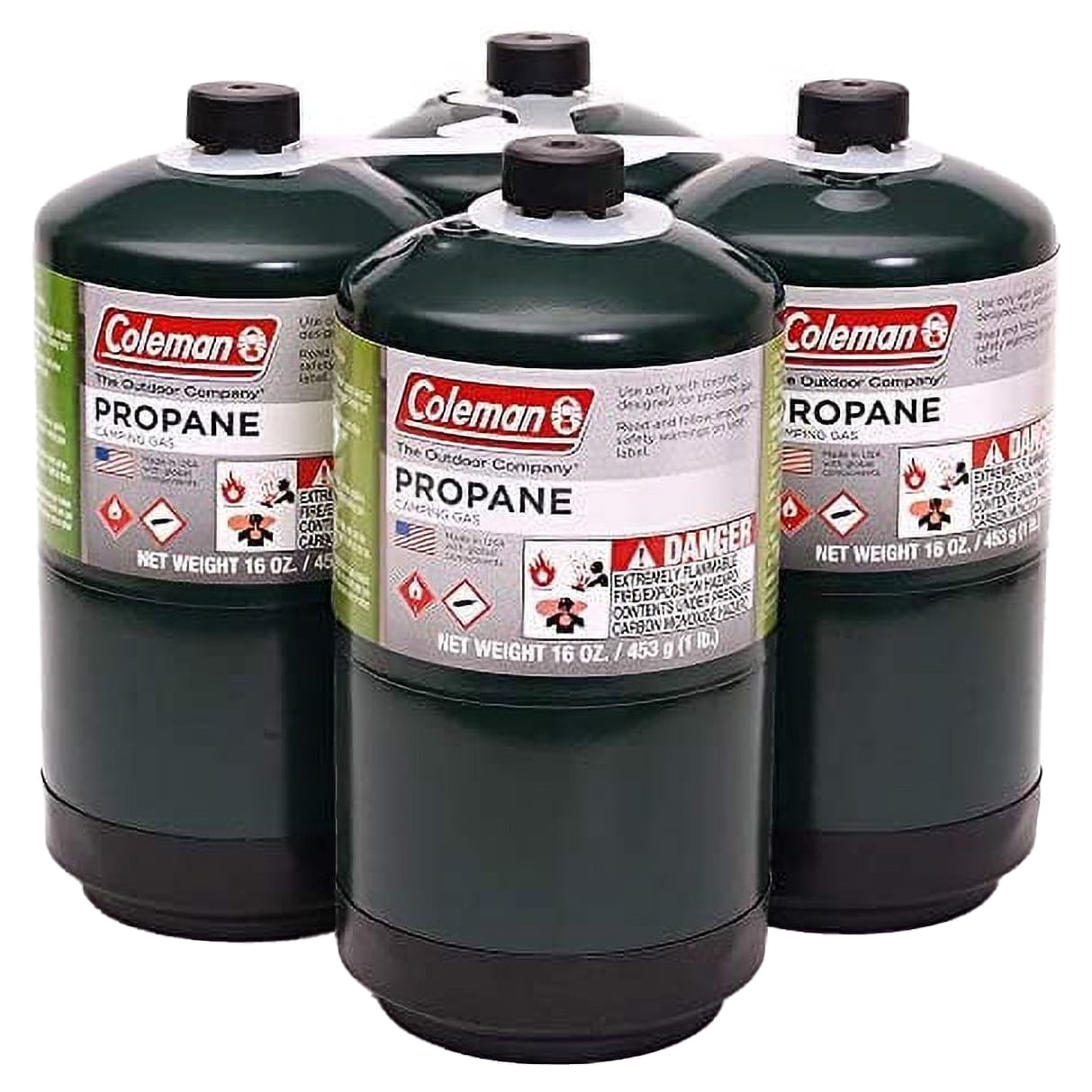 Coleman Propane Fuel, 16 oz, 4-Pack Portable Gas S
