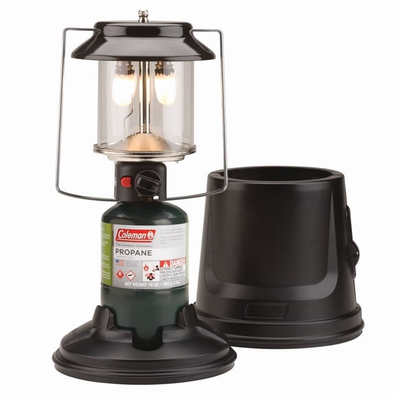 QuickPack 2-Mantle 1000 Lumen Propane Lantern with Carry Case, Black