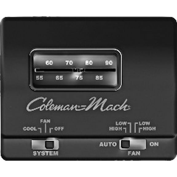 Coleman RVP 73303861 Cool Only Analog Thermostat, Black