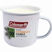 Coleman Retro Logging Citronella White Mug Candle with Pine Scent