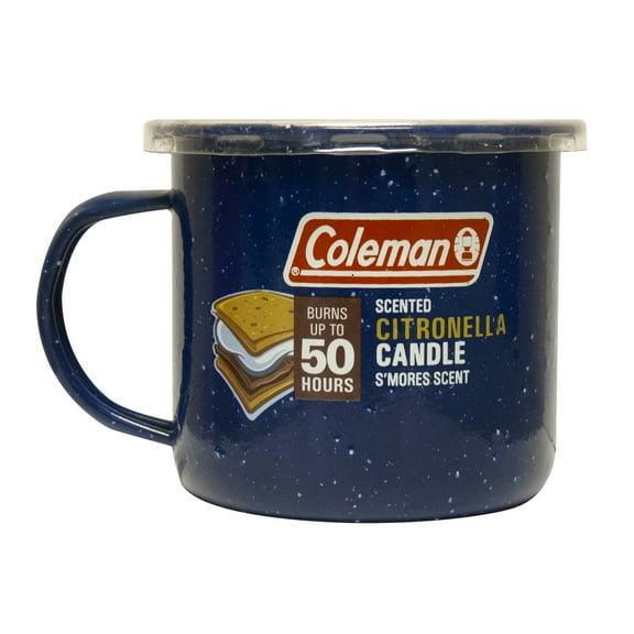 Coleman Retro Logging Tin Mug Citronella Candle Smores Scent