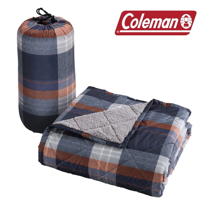 Coleman Reversible Water Resistant Indoor Outdoor Throw Blanket, 50"x60