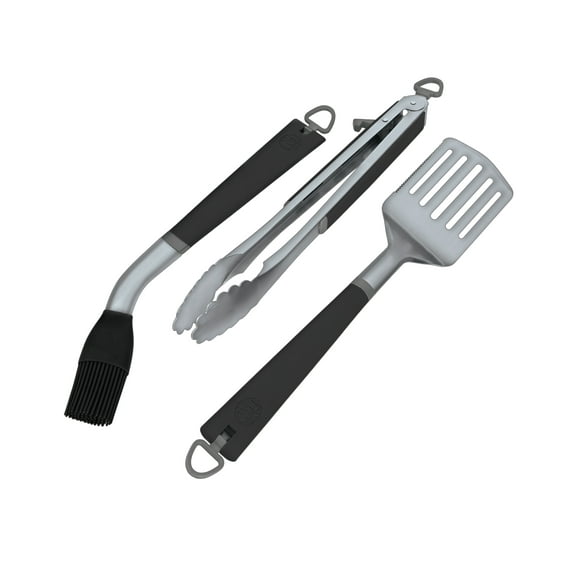 Coleman Revolution 3-Piece Grill Tool Set - Stainless Steel BBQ Tongs, Spatula, and Fork for Outdoor Cooking
