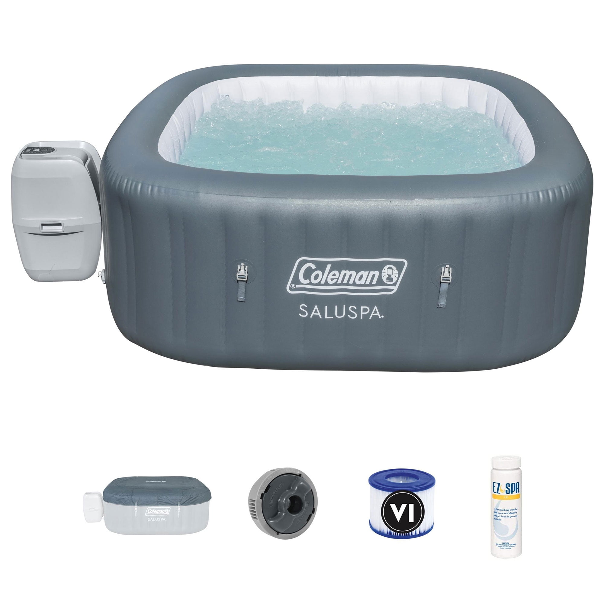Coleman SaluSpa 4 Person Inflatable Hot Tub with API pH Balancing
