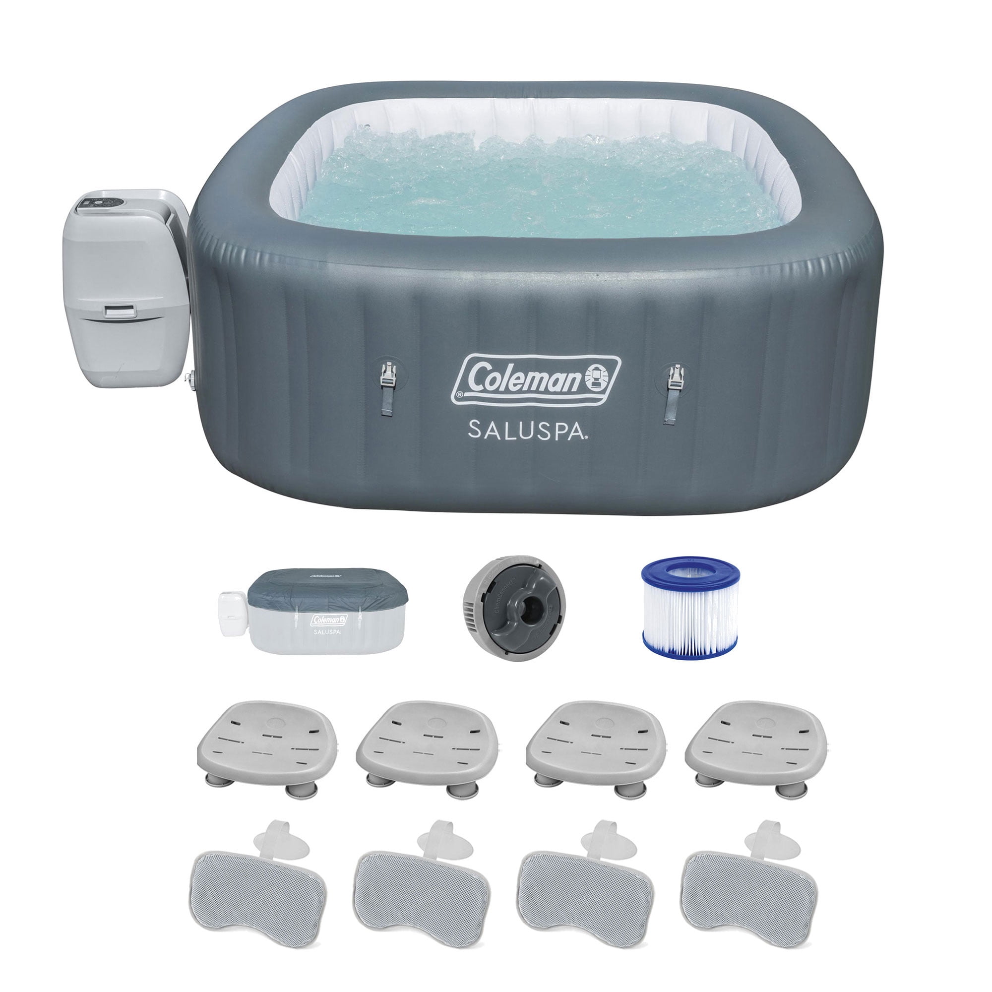 Coleman Blow Up Hot Tub Walmart Coleman SaluSpa Hot Tub w/4-Pack Bestway SaluSpa Seat and 4 Pillows