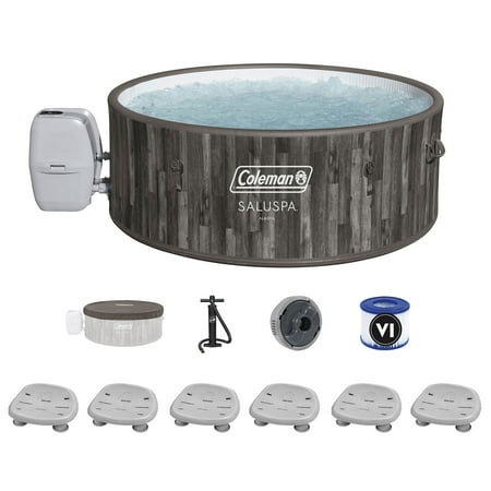 Coleman SaluSpa Sicily AirJet Hot Tub w/Set of 6 Bestway Pool & Spa Seat