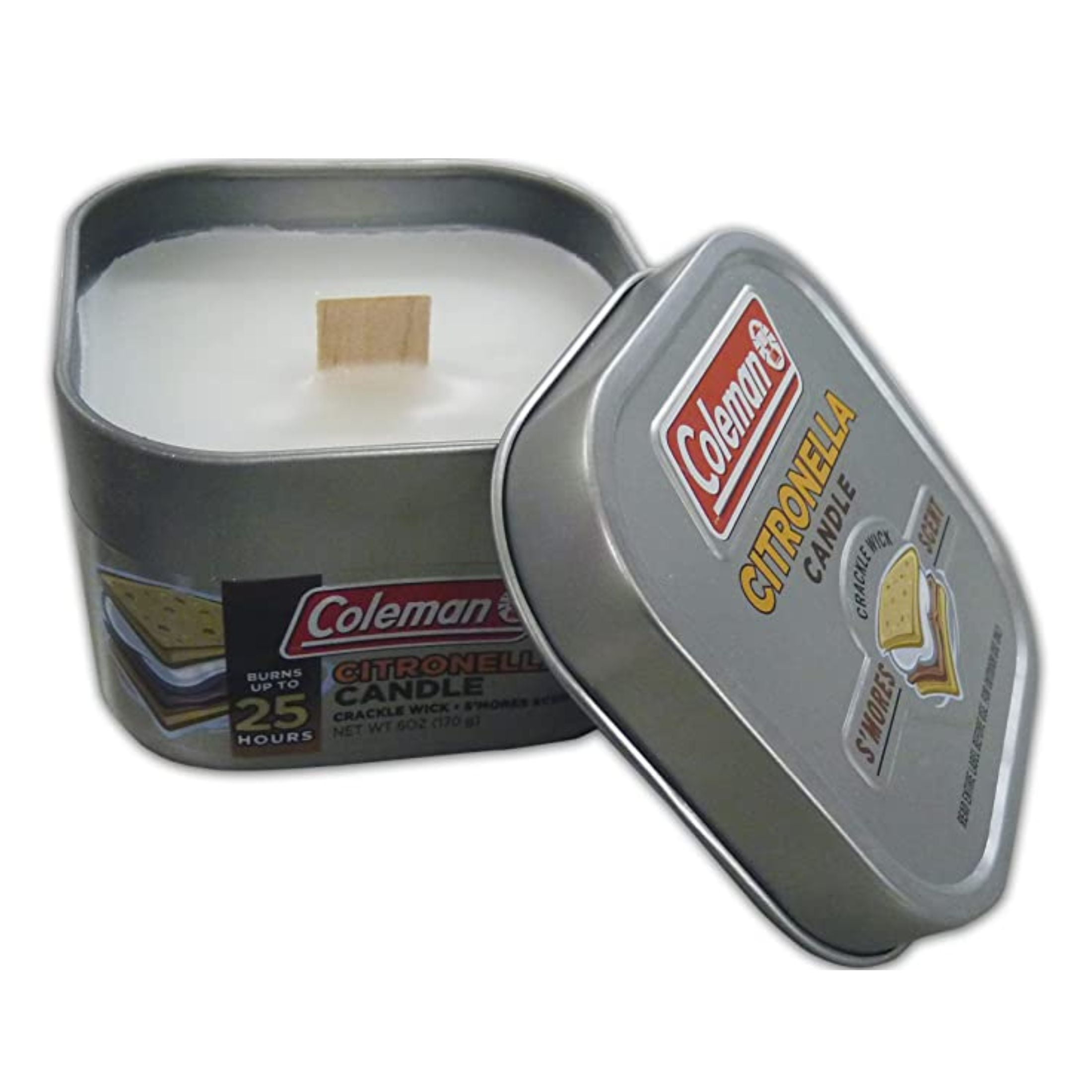 Coleman Scented Outdoor Citronella Candle with Wooden Crackle Wick