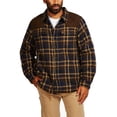 thumbnail image 1 of Coleman Sherpa-Lined Flannel Shirt Jacket With Faux Suede Shoulder Patches (XXL, Brown Navy), 1 of 4