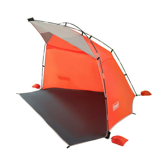 Coleman Skyshade Large Compact Beach Shade, Tiger Lily Orange, Sun Shade & Shelter, UV Protectant (UPF 50+) Shade Tent