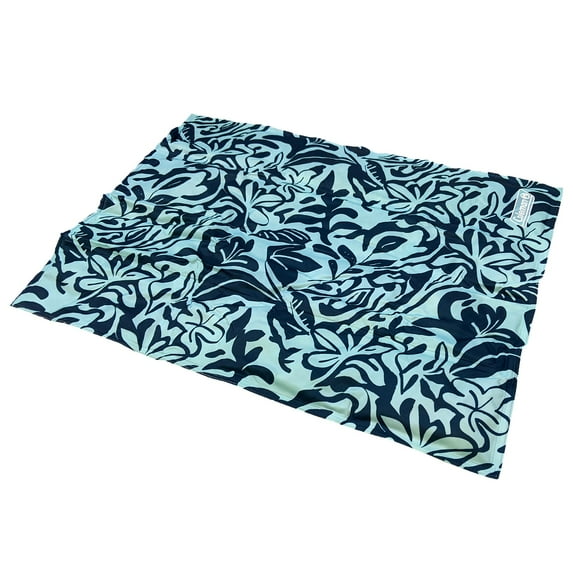 Coleman Small Navy Botanical Pattern Reversible Cooling Mat 18 x 24