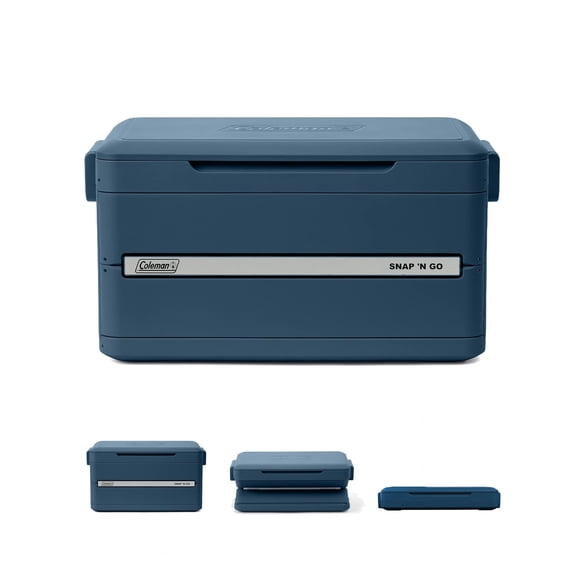 Coleman Snap 'N Go 55-Quart Collapsible Hard-Sided Cooler, Ice Chest, Sapphire