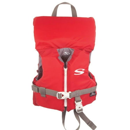 Coleman Stearns Classic Series Infant Life Jacket Vest with Rescue Handle, Red