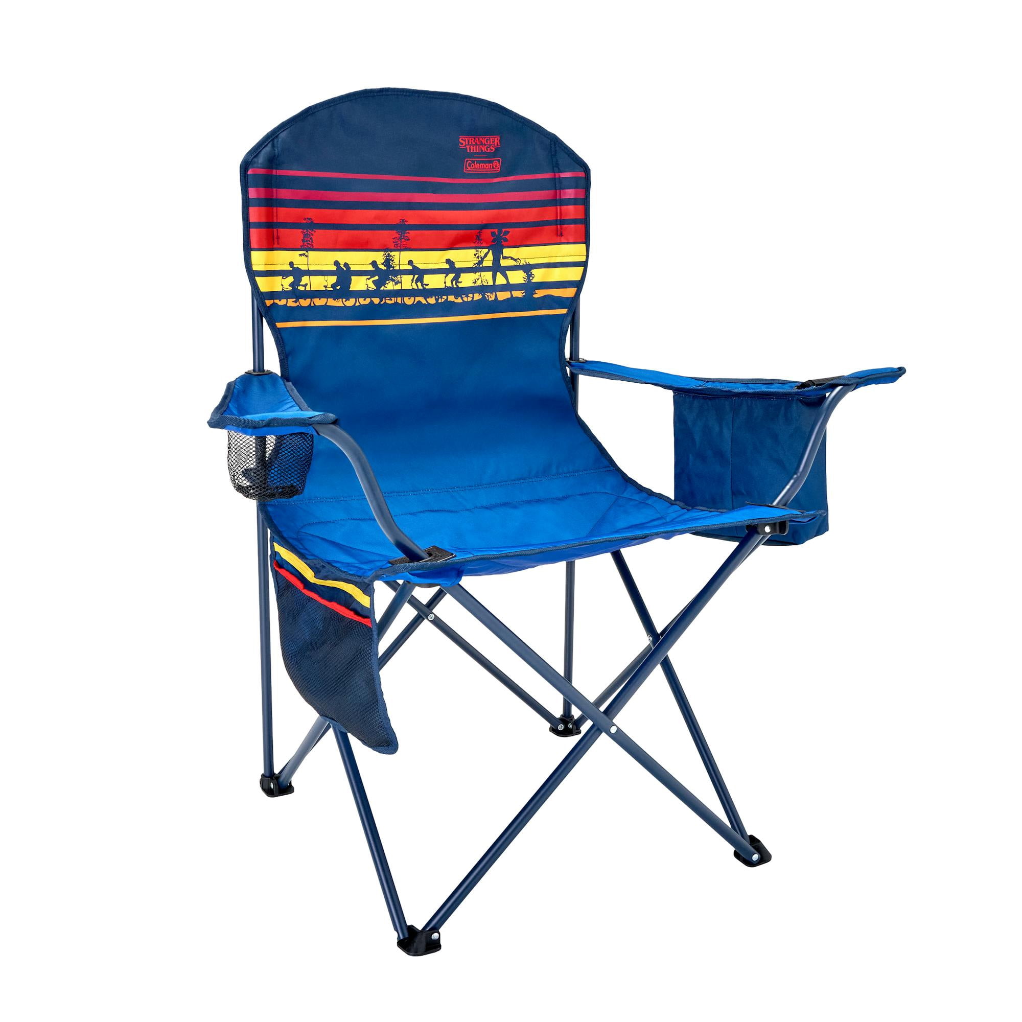 テーブル・チェア・ハンモック Coleman Compact Folding Chair Red Blue Coleman Stranger Things‚Ñ¢ Quad Chair with Cooler, built-in 4-can