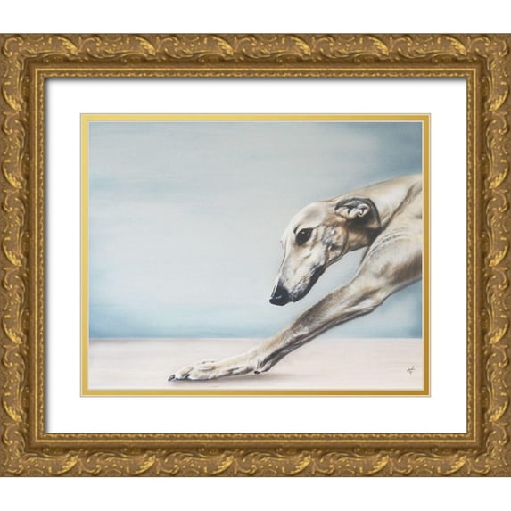 Coleman, Victoria 24x20 Gold Ornate Wood Framed with Double Matting Museum Art Print Titled - Down Dog