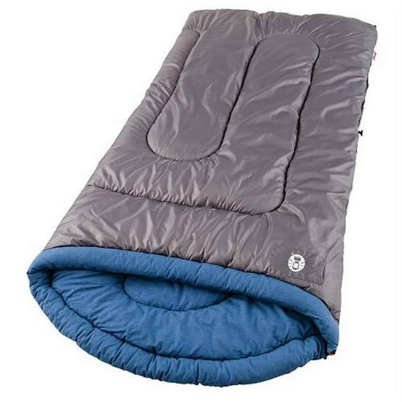Coleman White Water 30-Degree Cold Weather Semi-Rectangular Adult Sleeping Bag, Grey, 26"x60"