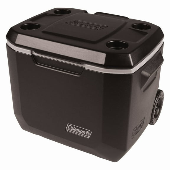 Coleman 50-Quart Xtreme 5-Day Hard Cooler with Wheels, Black