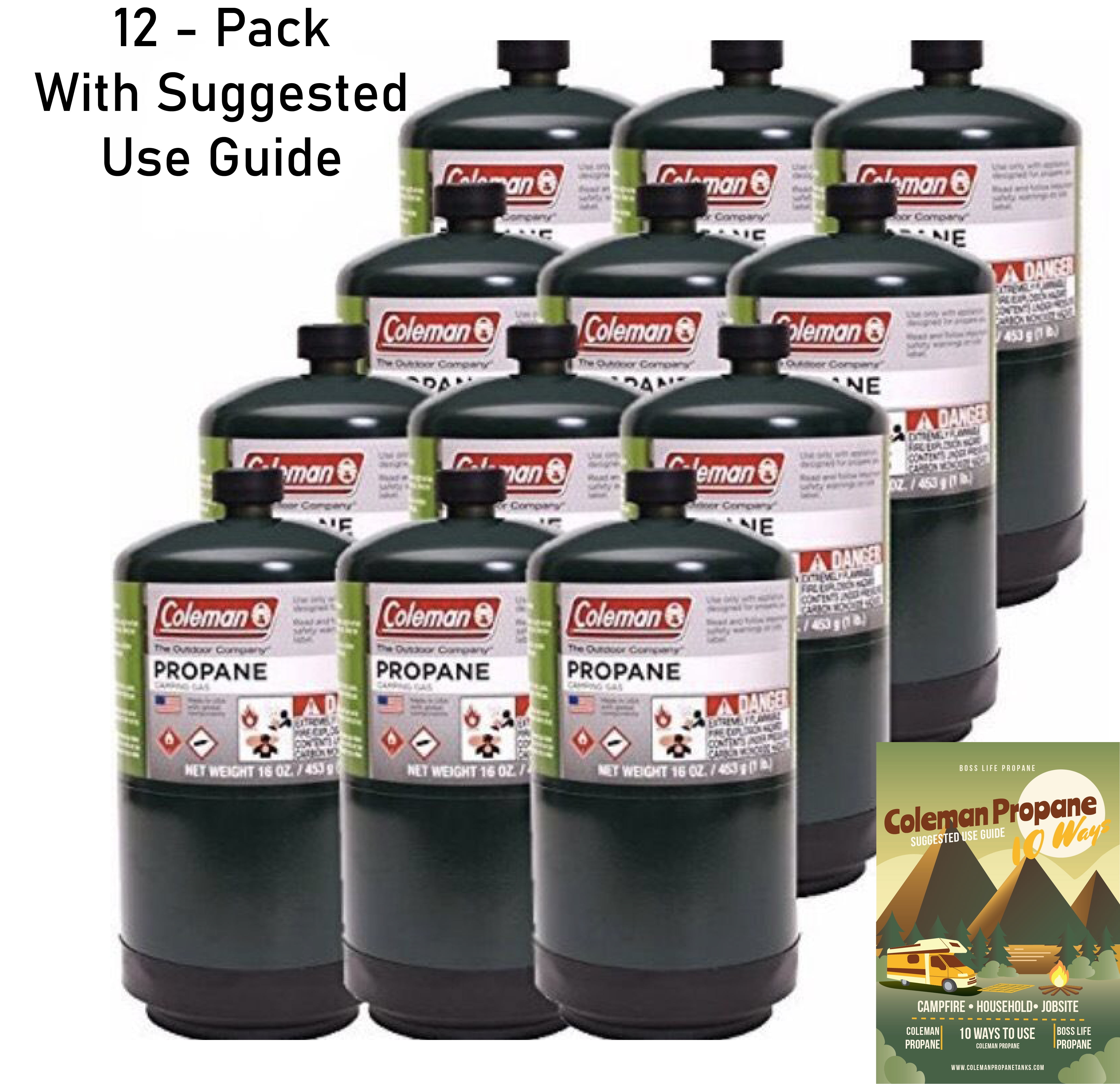 Coleman and Boss Life Delivery Propane Fuel Tank 12 Cans