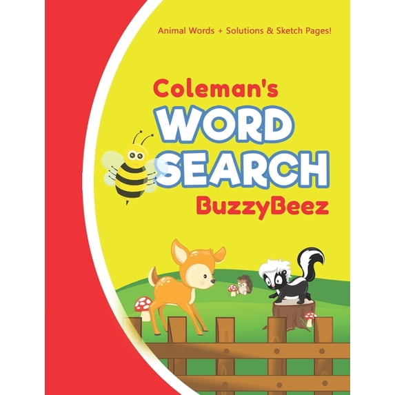 Coleman's Word Search: Animal Creativity Activity & Fun for Creative Kids - Solve a Zoo Safari Farm Sea Life Wordsearch Puzzle Book + Draw & Sketch Sketchbook Paper Drawing Pages - Helps to Spell Impr