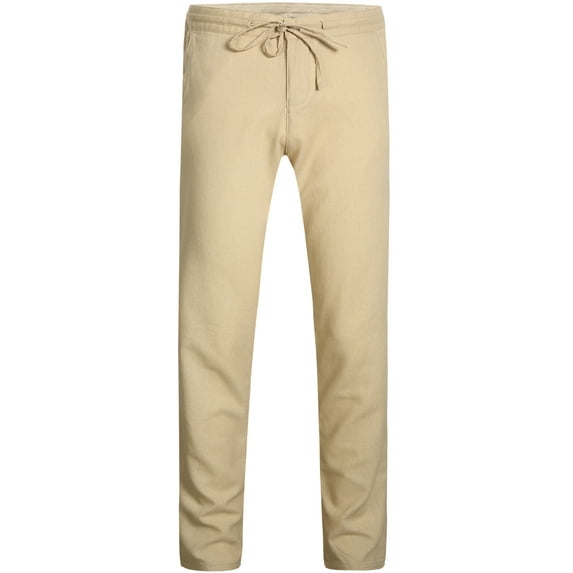 Colen Cosmo Mens Linen Pants Drawstring Cotton Casual Pants for Men