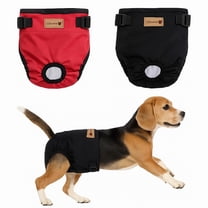 Colenumone 2-pack dog diapers female |puppy essentials Washable & Reusable,Suitable for Period Diapers, dog pants to prevent licking（black&red）