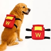 Colenumone Dog Backpack for Dog, Red Self Carrier Pet Pack with Pockets, Adjustable Hands-Free Travel Hiking Walking Vest, Cute "W" Superhero Design, Large Capacity