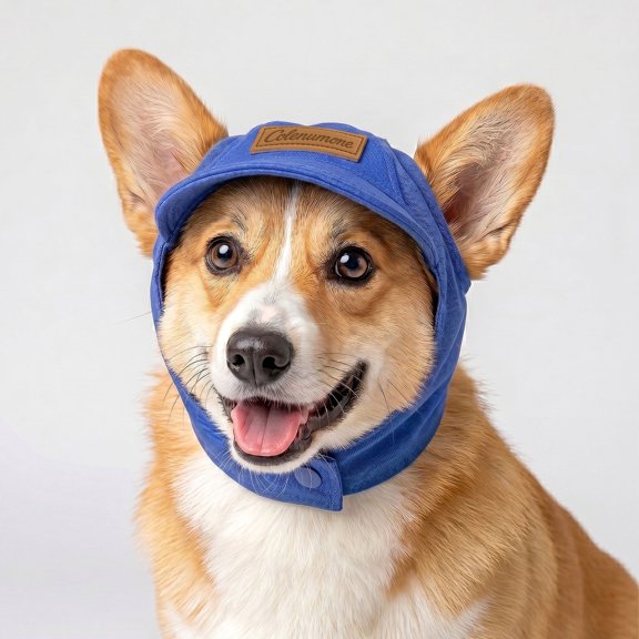 Colenumone Dog Hat with Sun Protection, Adjustable All-Weather Protective Hood with Neck Wrap for Small Medium Large Dogs, Outdoor Walking Cap, Blue